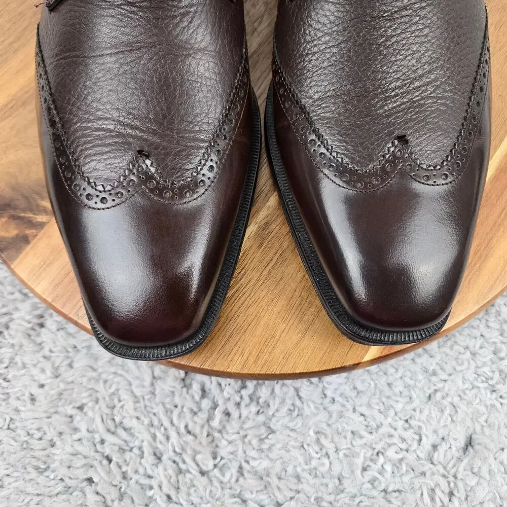 Mezlan Men 11M Ponce Brown Leather Wingtip Office Brogue Daily Oxford Dress Shoe
